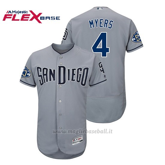 Maglia Baseball Uomo Padres Wil Myers 50th Aniversario Road Flex Base Gris